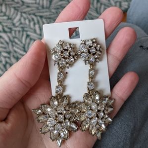 Floral Crystal Statement Earrings